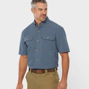 DULUTH TRADING CO Men’s Breezeshooter Blue Short Sleeve Shirt Size Large